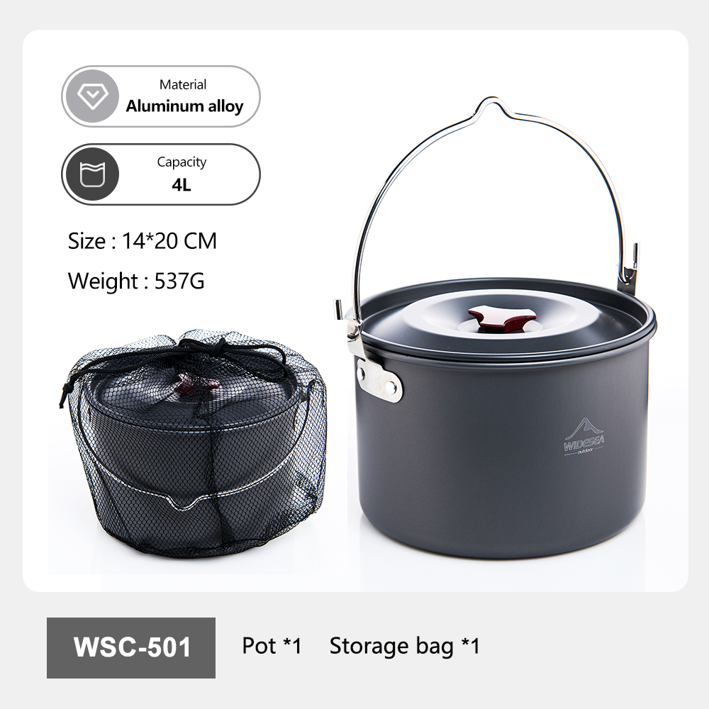 Camping Cooking Equipment - Widesea Hard Anodized Aluminum Camping Pot