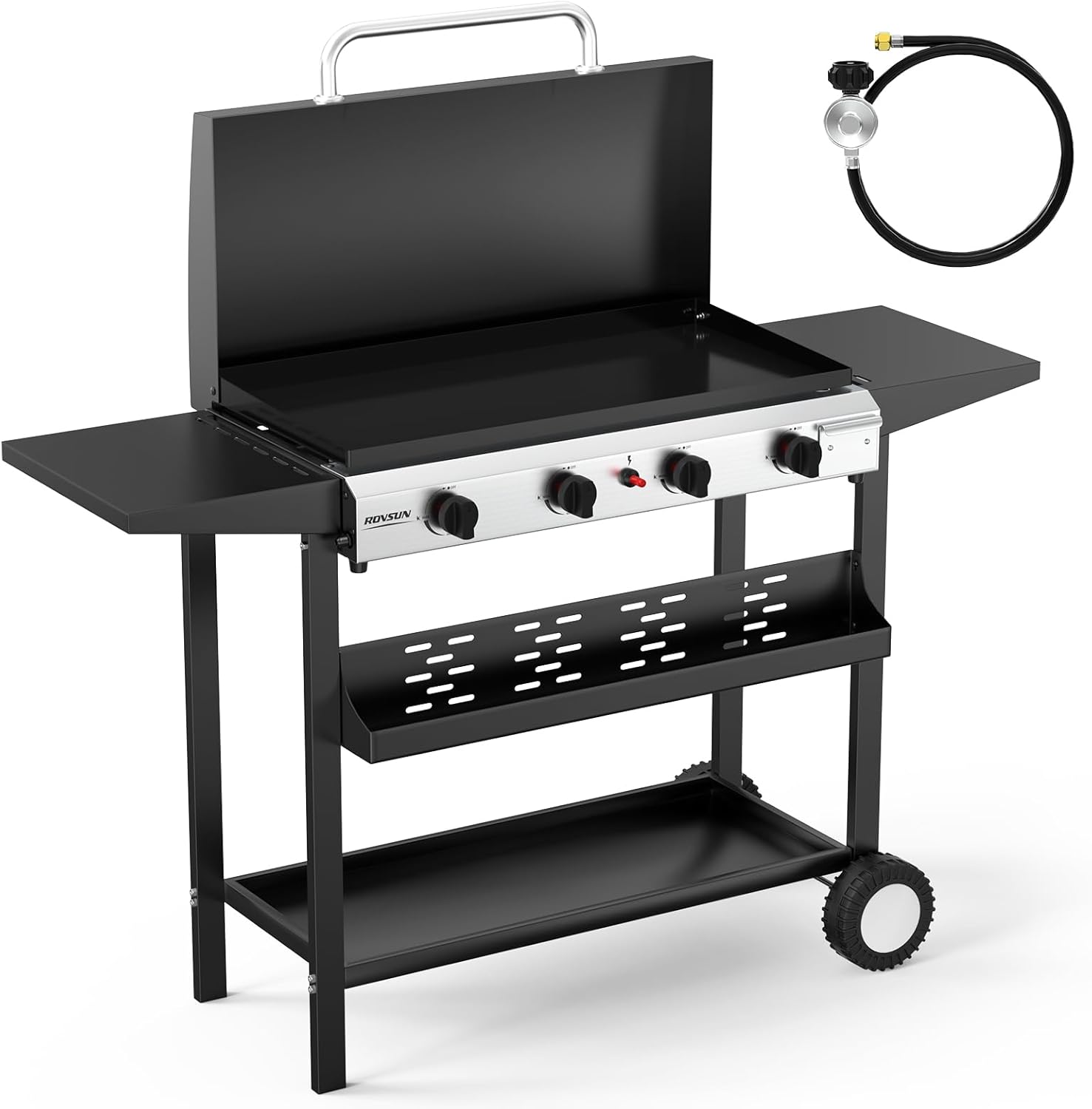 Camping Cooking Roll - Electronic Ignition 4-Burner Propane Griddle -
