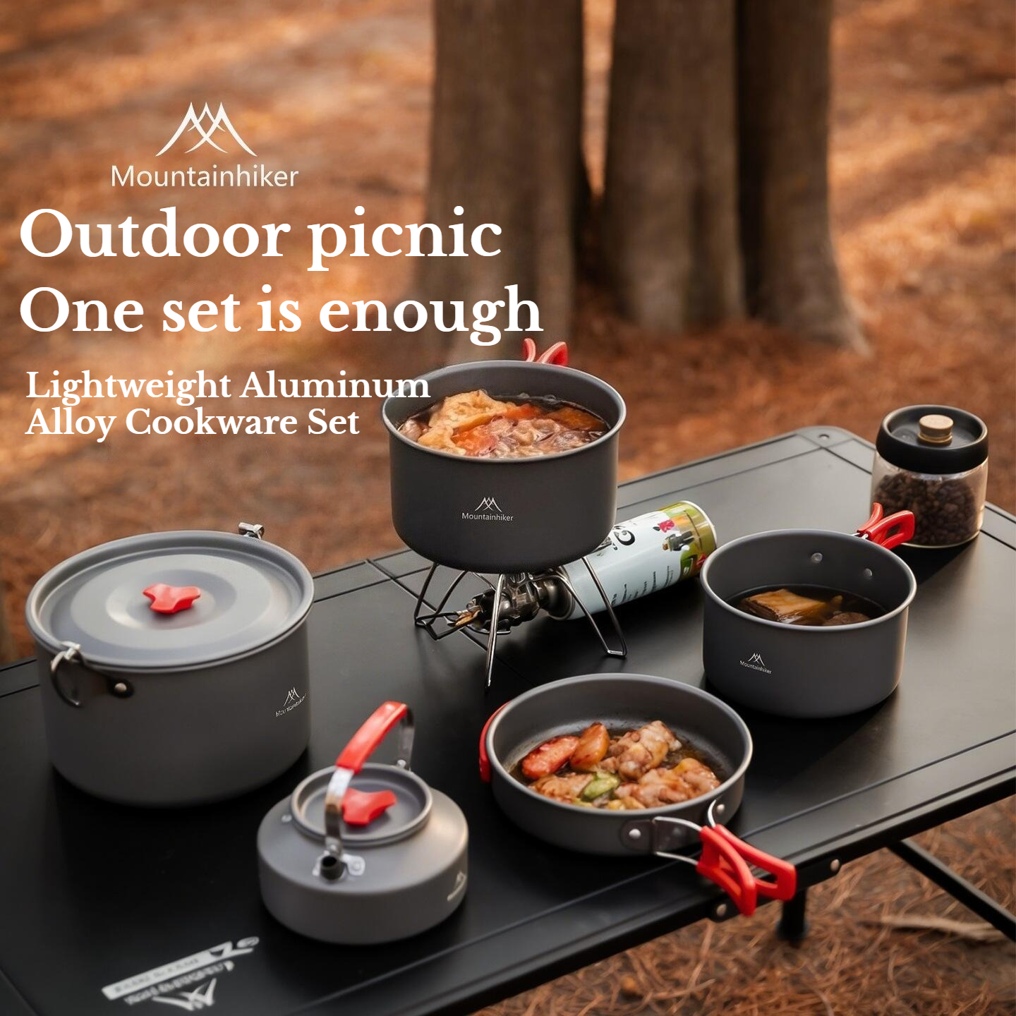 Camping Cooking Pots And Pans - MOUNTAINHIKER Camping Cookware Set Portable Cookware
