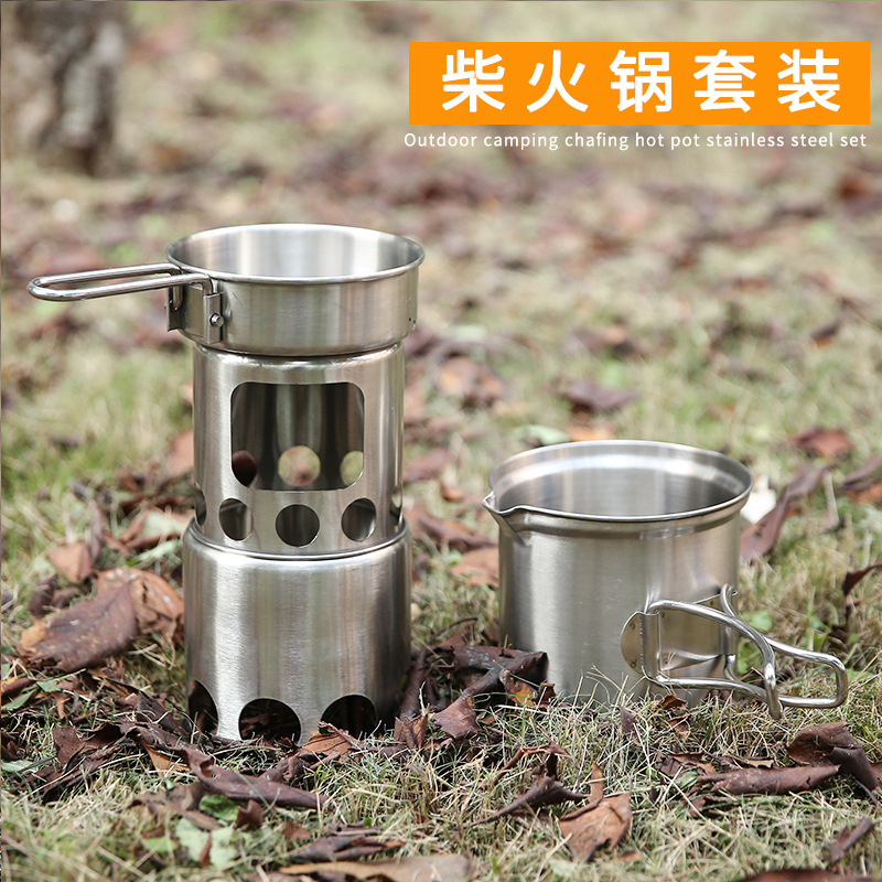 Camping Cooking Windshield - Camping Wood Stove Pot Set Picnic
