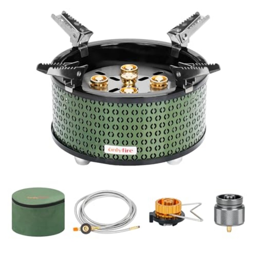 Camping Cooking Windshield - Portable Camping Gas Stove with Storage