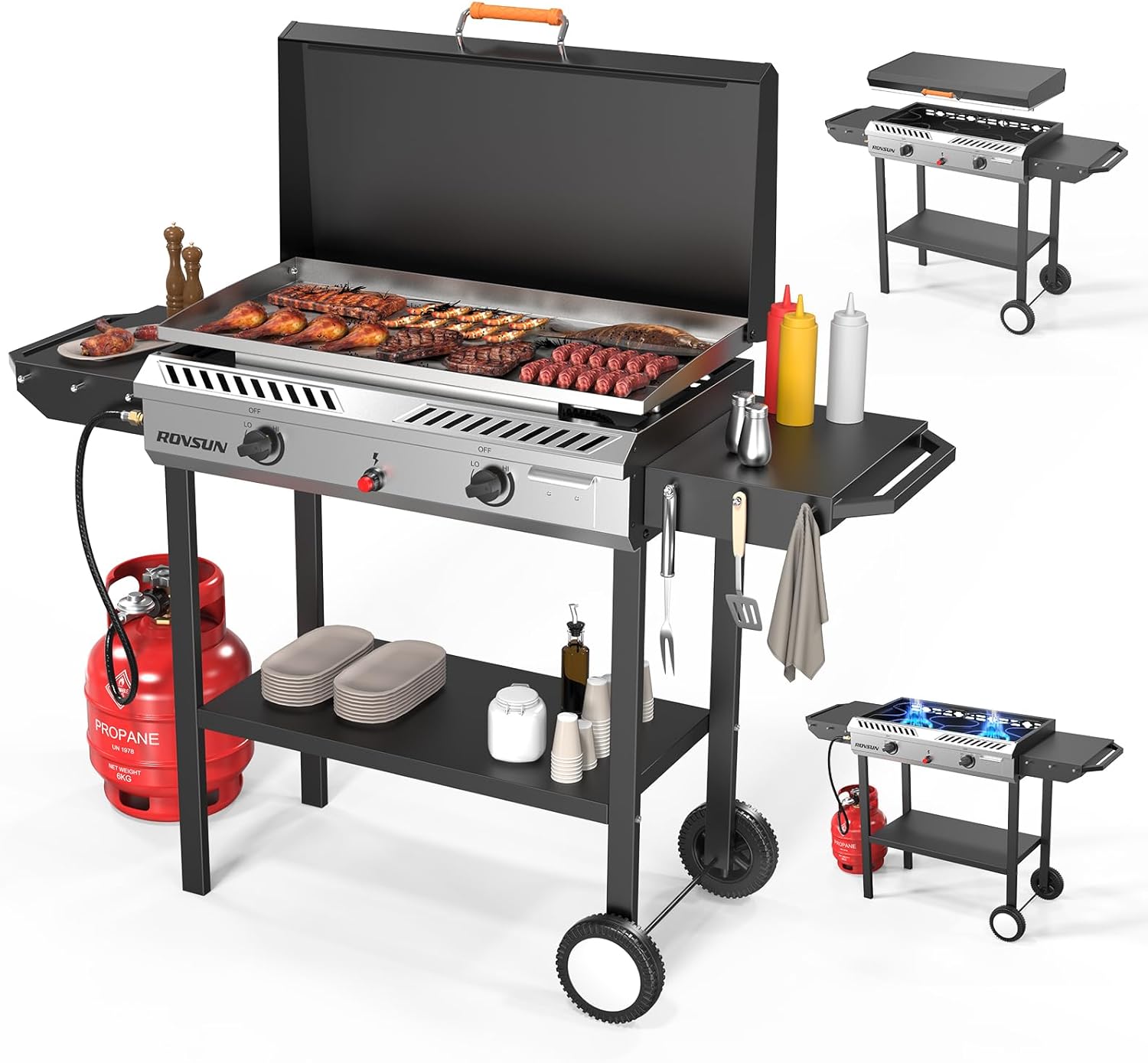 Camping Cooking Roll - 150,000 BTU 2-Burner Propane Gas Stove