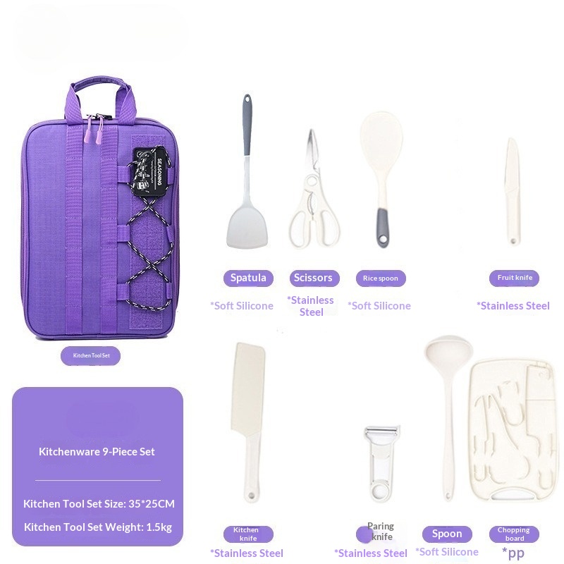 Portable 9Pcs Camping Kitchenw - Camping Cooking Utensil Bag review and price