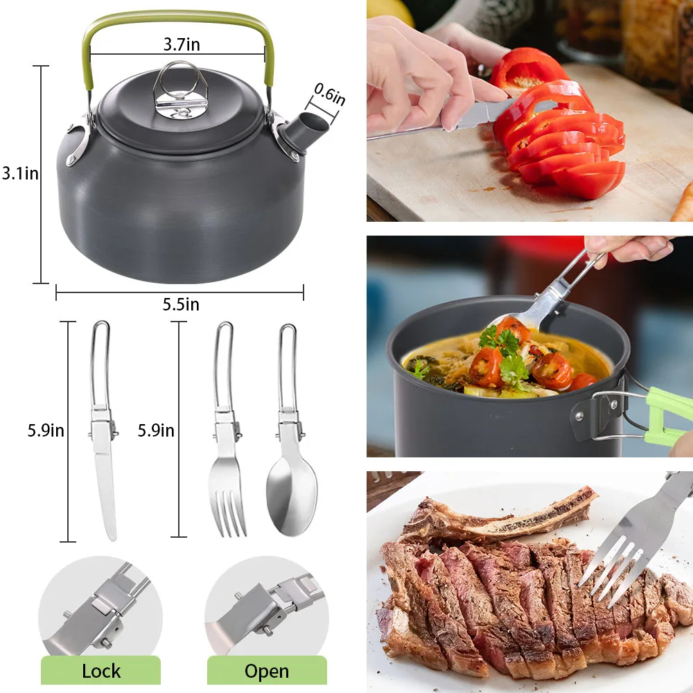 Camping Cookware Set Lightweig - Camping Cooking Set With Kettle review and price