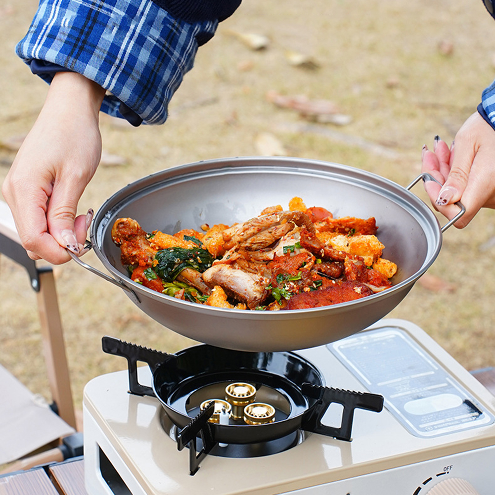 Titanium Wok Pan with Lid Doub - Camping Cooking Full Set review and price