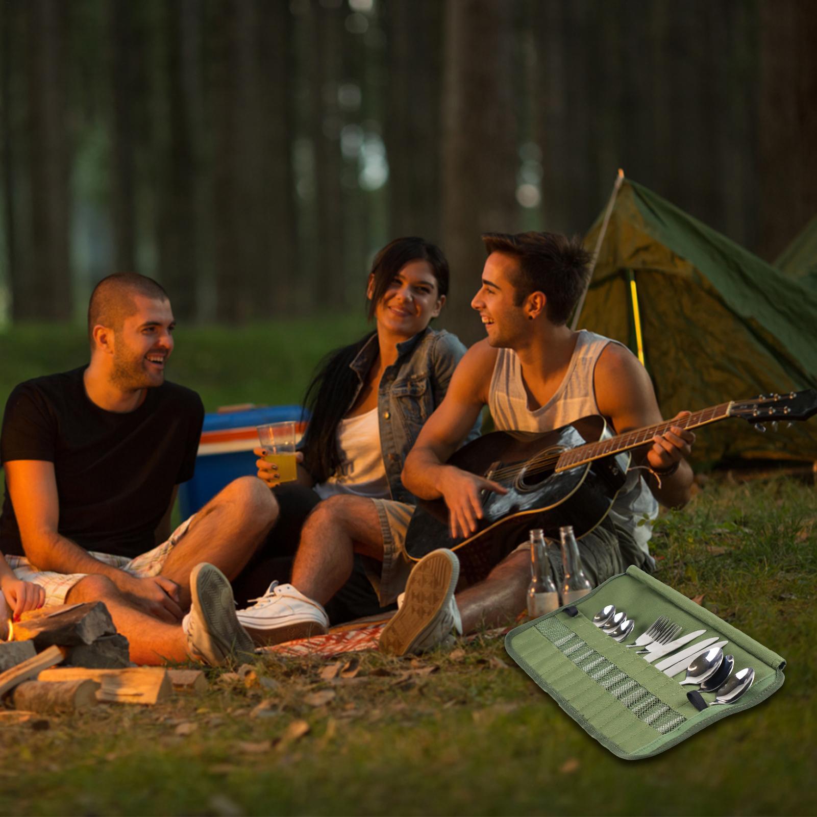 Camping Tableware Roll Bag Kit - Camping Cooking Equipment Bag review and price