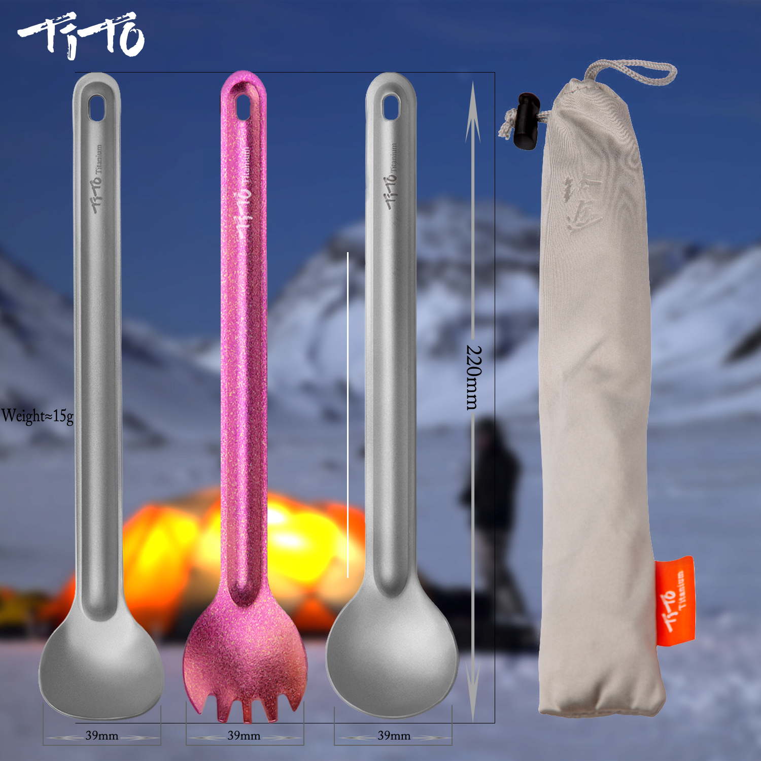 TiTo Titanium Spork Spoon Long - Camping Cooking Gadgets review and price