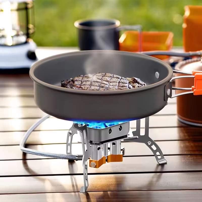 Three-head gas stove portable  - Camping Cooking Full Set review and price