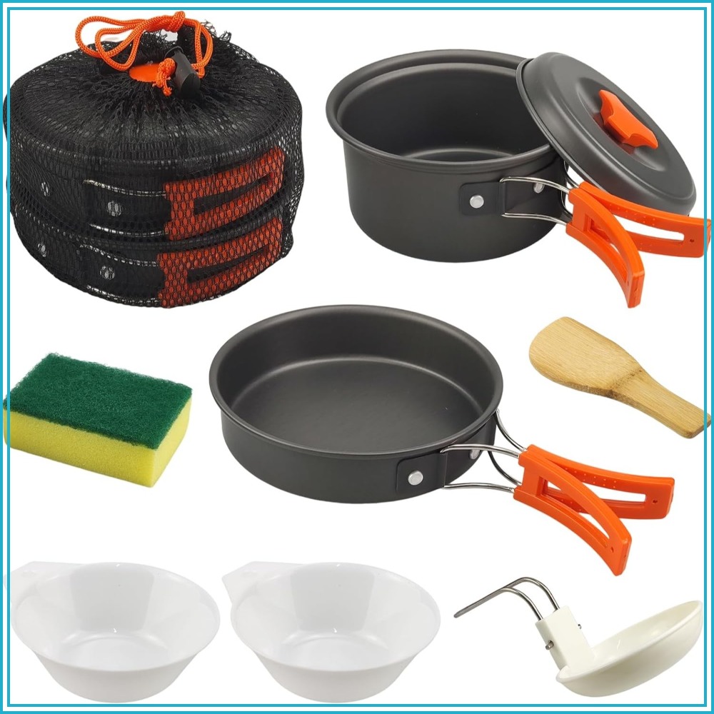 7Pcs Camping Pan Set - Backpac - Camping Cooking Pots And Pans review and price