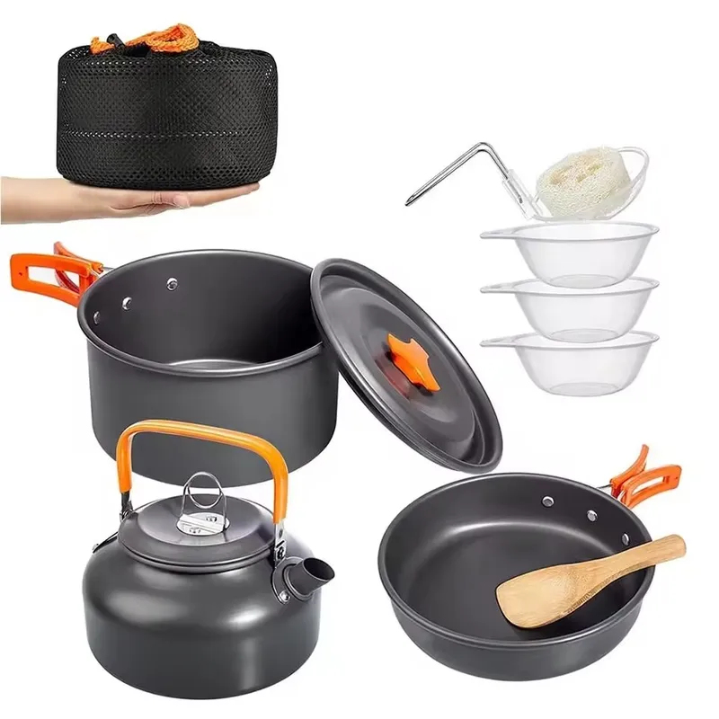 Outdoor Aluminum Alloy Camping - Camping Cooking Set With Kettle review and price