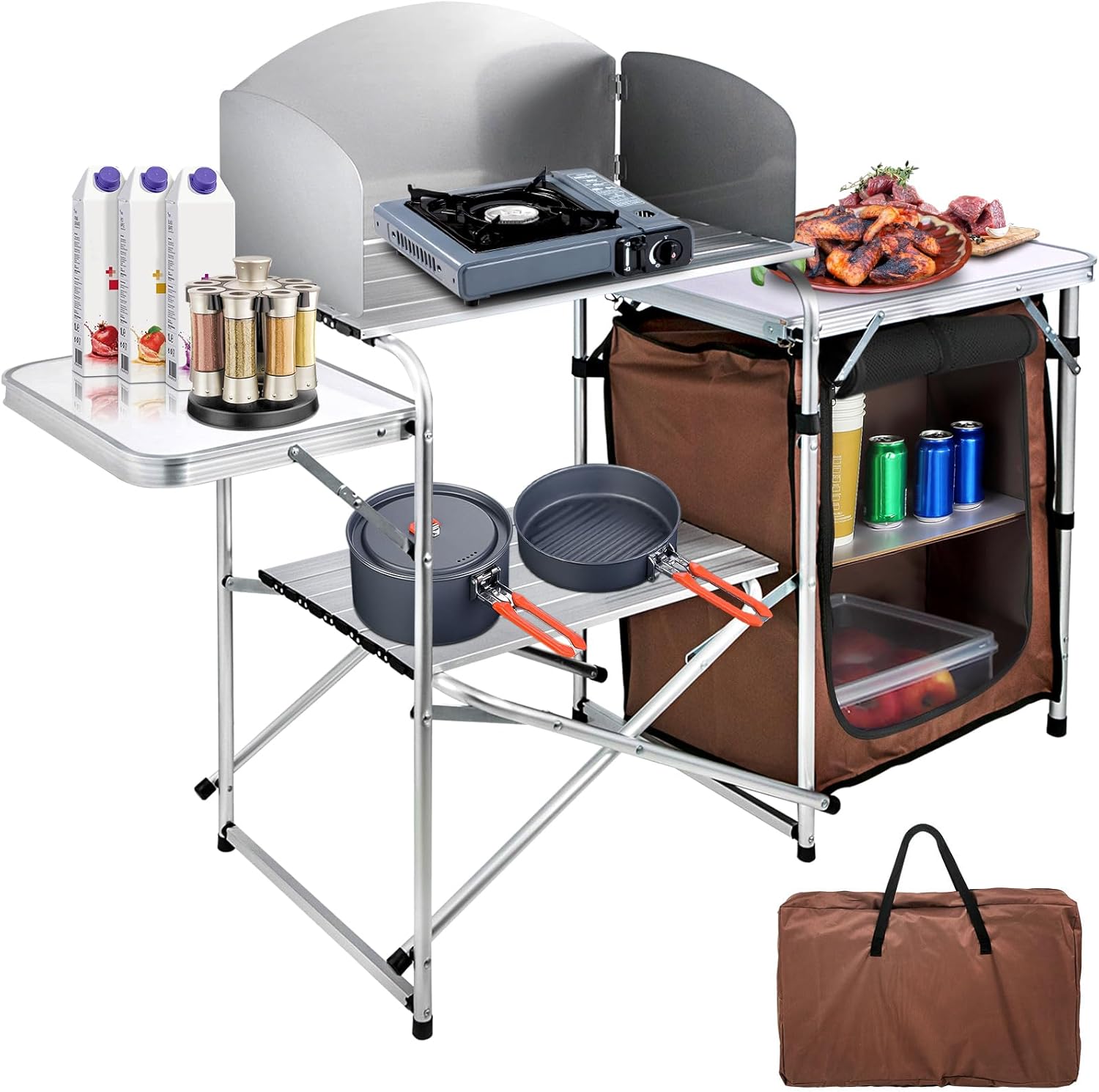VEVOR Camping Kitchen Table, A - Vevor Camping Cooking Table review and price