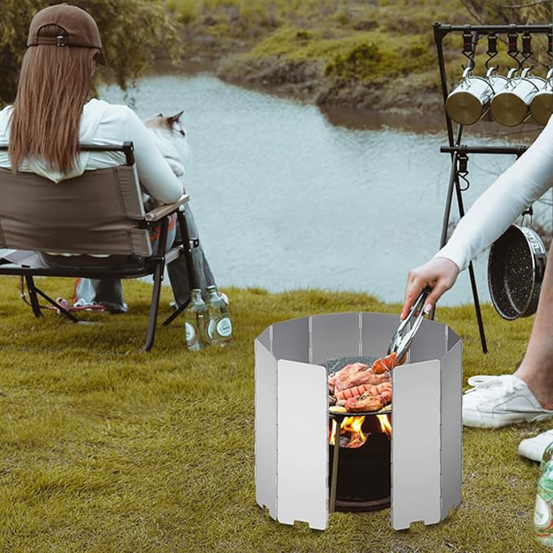 10 Plates Gas Stove Wind Shiel - Camping Cooking Windshield review and price