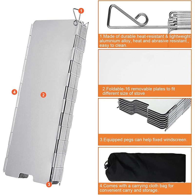 10 Plates Gas Stove Wind Shiel - Camping Cooking Windshield review and price