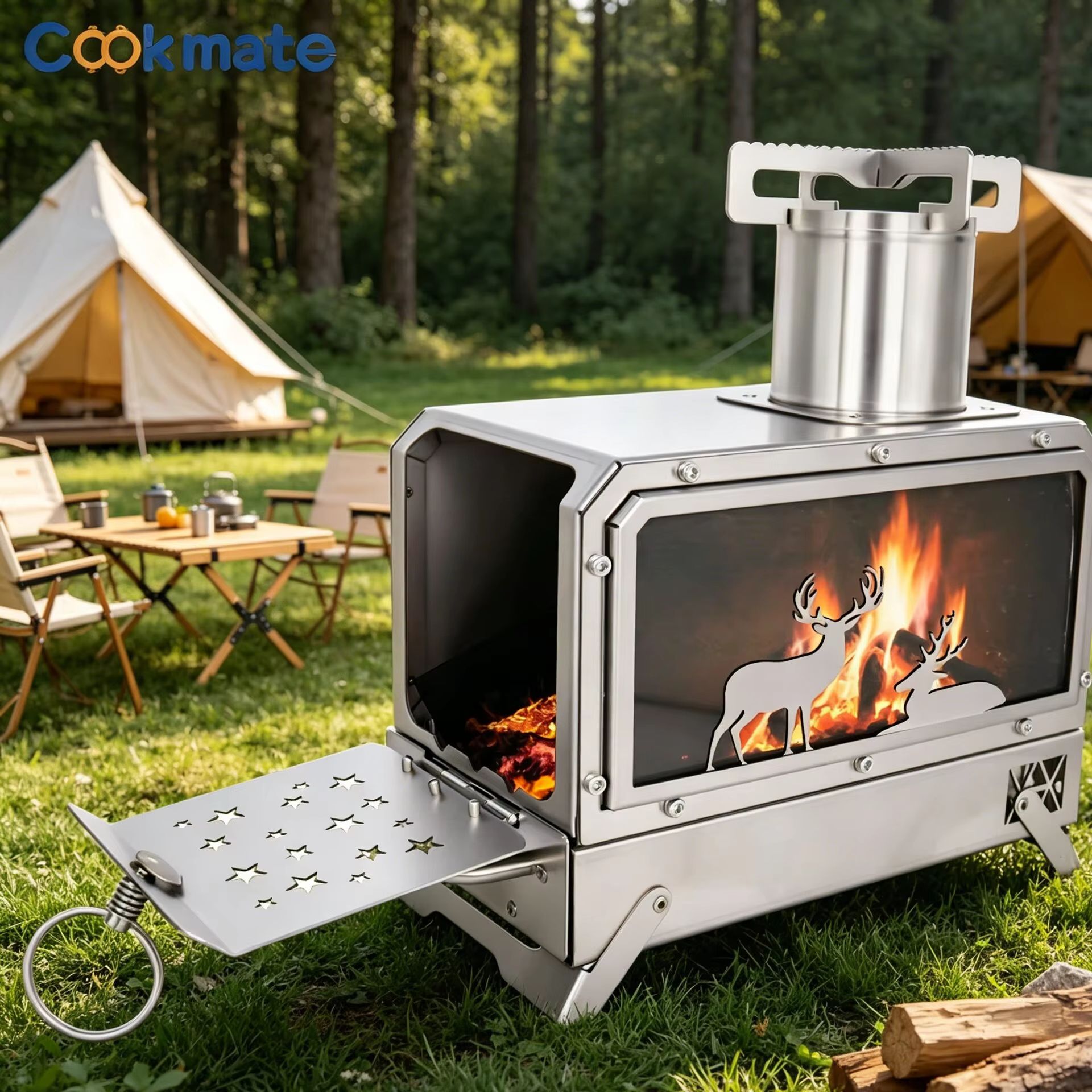 Stainless steel folding firewo - Cooking Outdoor Camping review and price