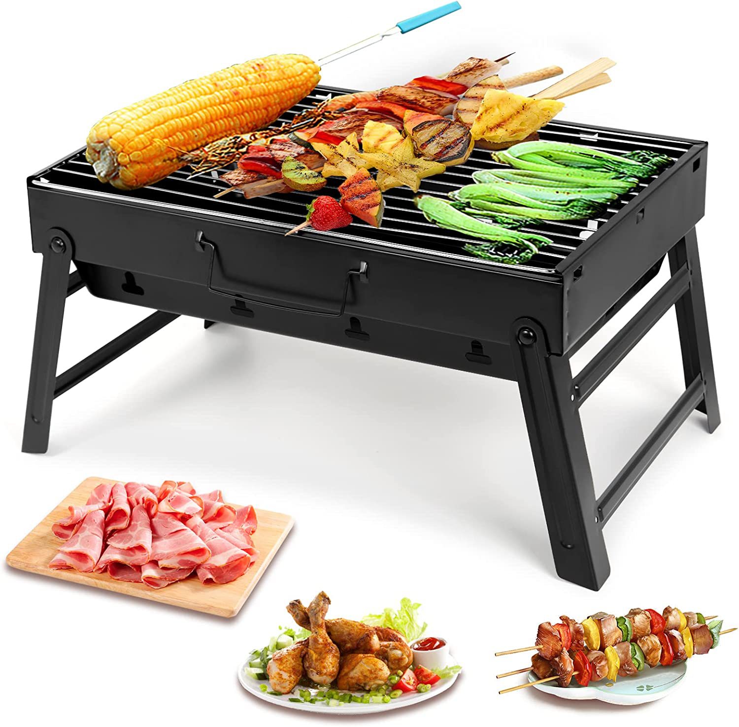 Portable Grill BBQ Charcoal Gr - Camping Cooking Roll review and price