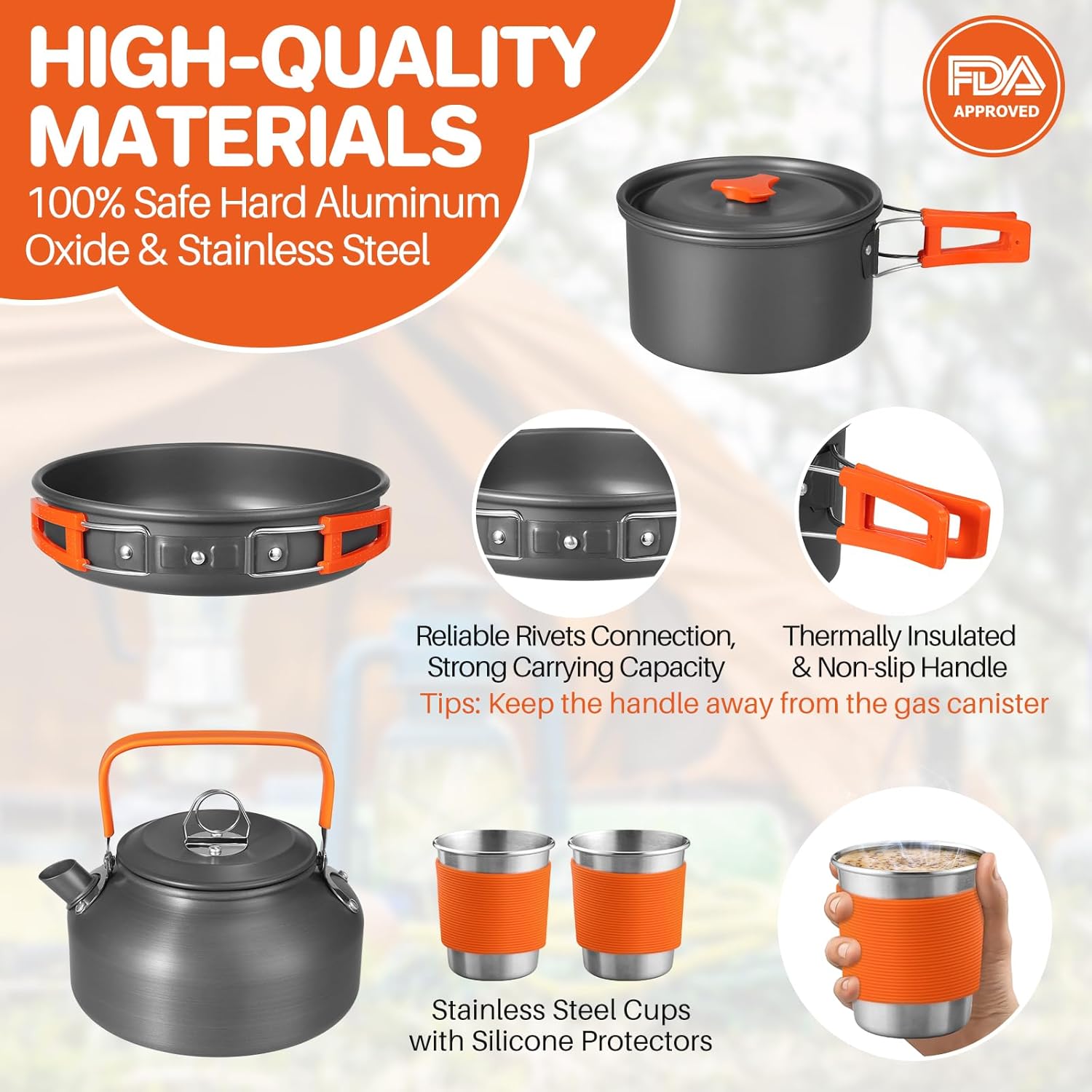 Non-Stick Camping Cookware Set - Camping Cooking Pan Set review and price