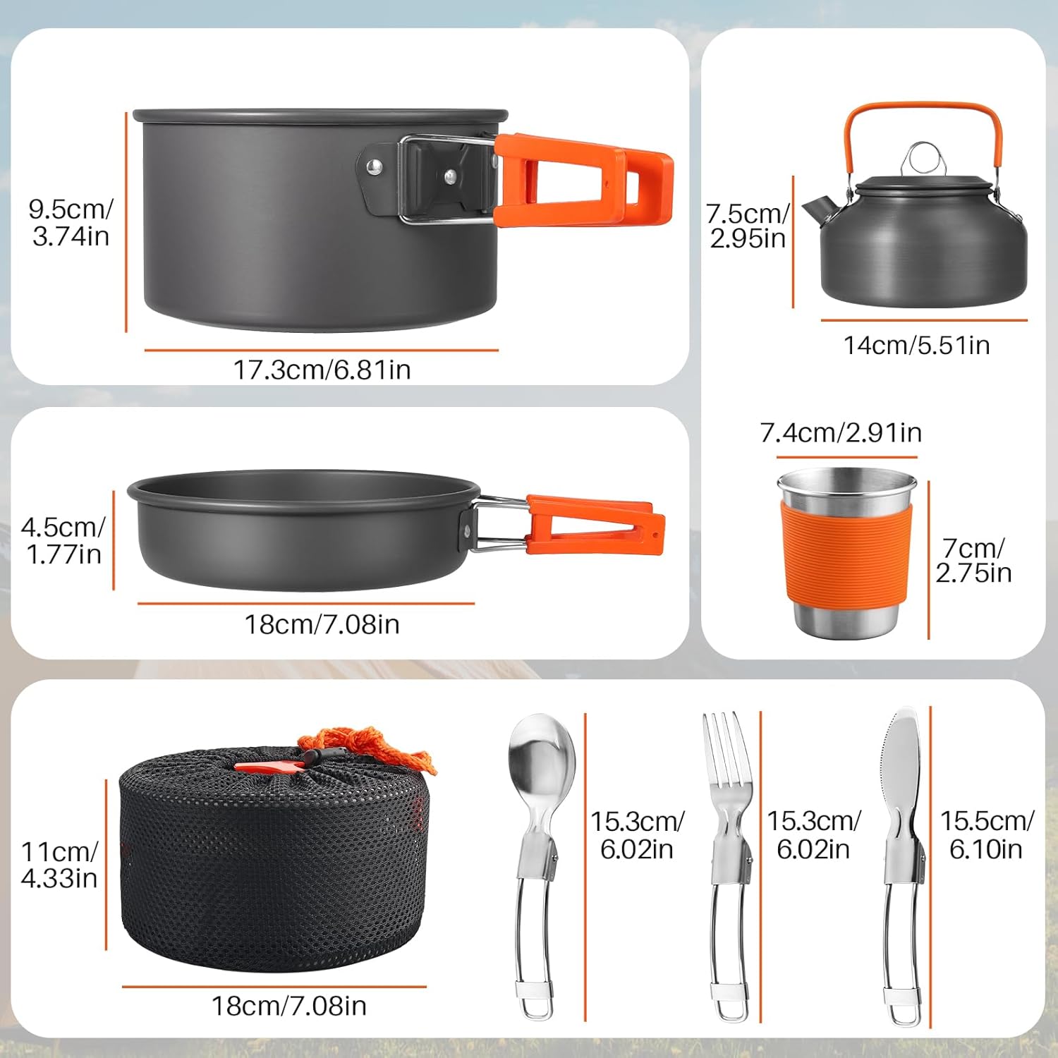 Non-Stick Camping Cookware Set - Camping Cooking Pan Set review and price