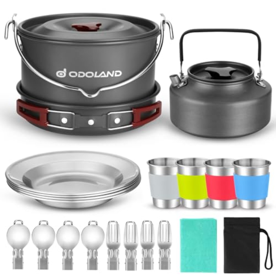 22pcs Camping Cookware Mess Ki - Camping Cooking Pots And Pans review and price