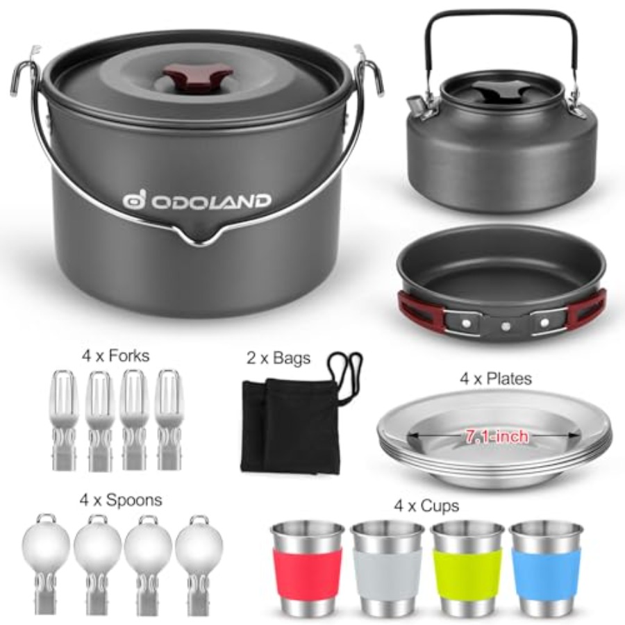 22pcs Camping Cookware Mess Ki - Camping Cooking Pots And Pans review and price