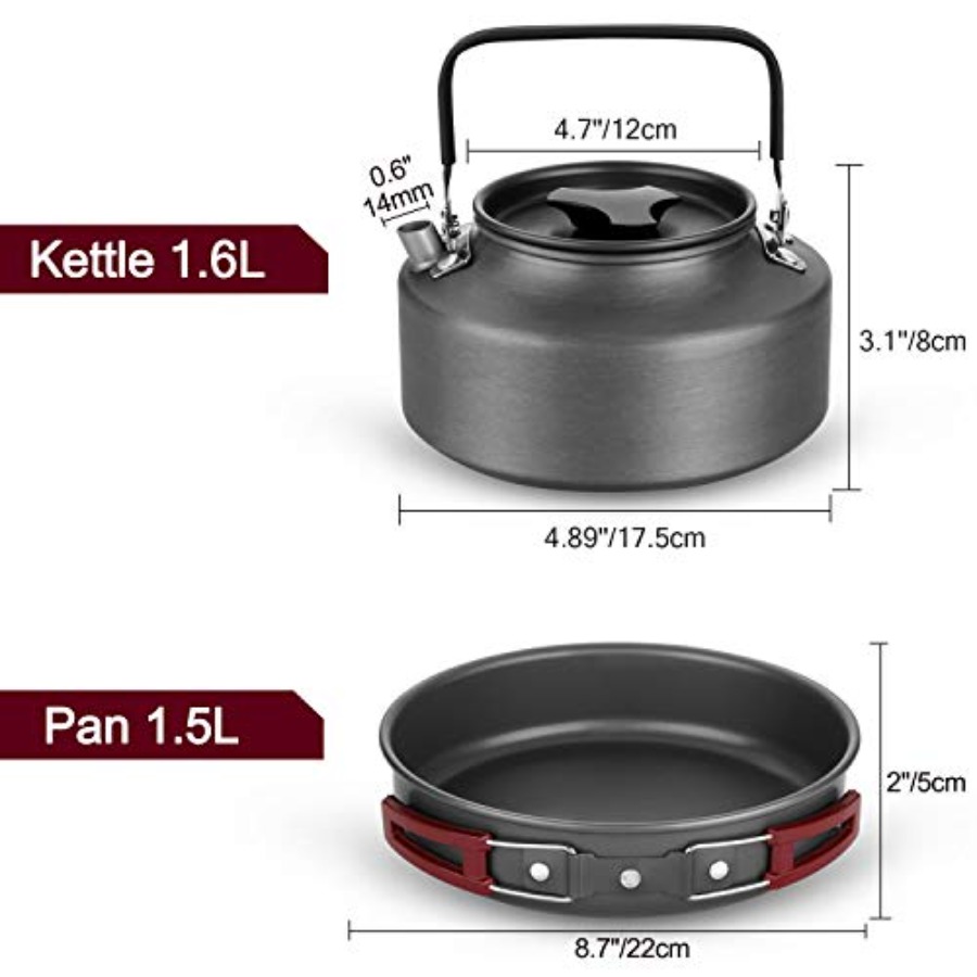 22pcs Camping Cookware Mess Ki - Camping Cooking Pots And Pans review and price
