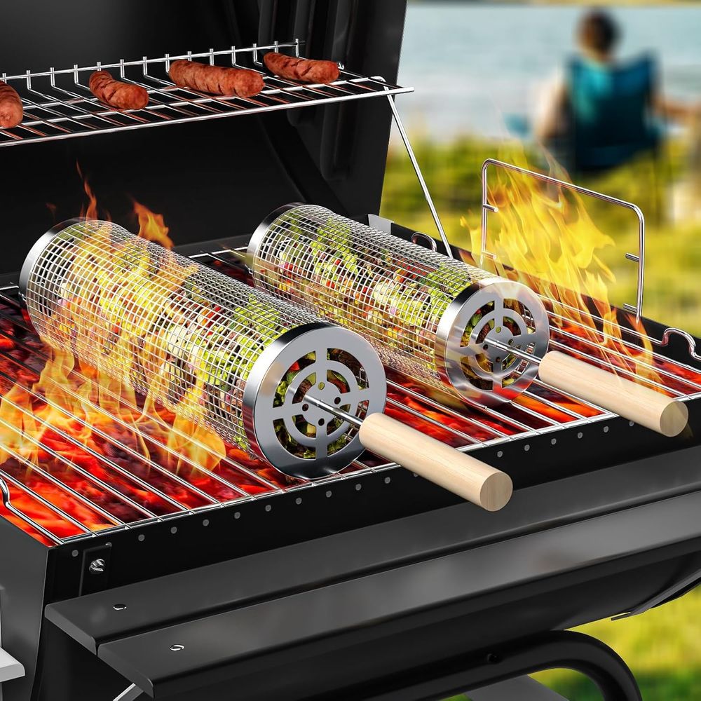 Set of 2 Stainless Steel BBQ G - Cooking Outdoor Camping review and price