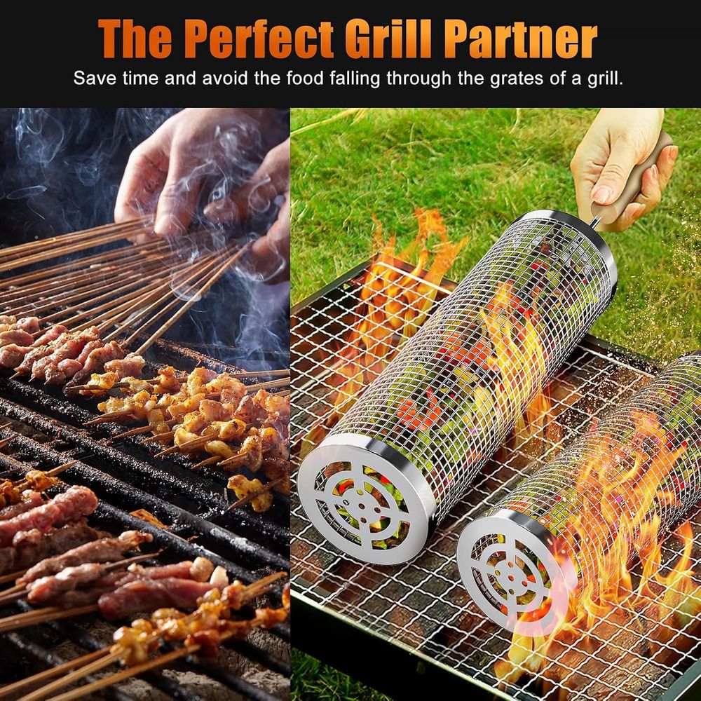 Set of 2 Stainless Steel BBQ G - Cooking Outdoor Camping review and price