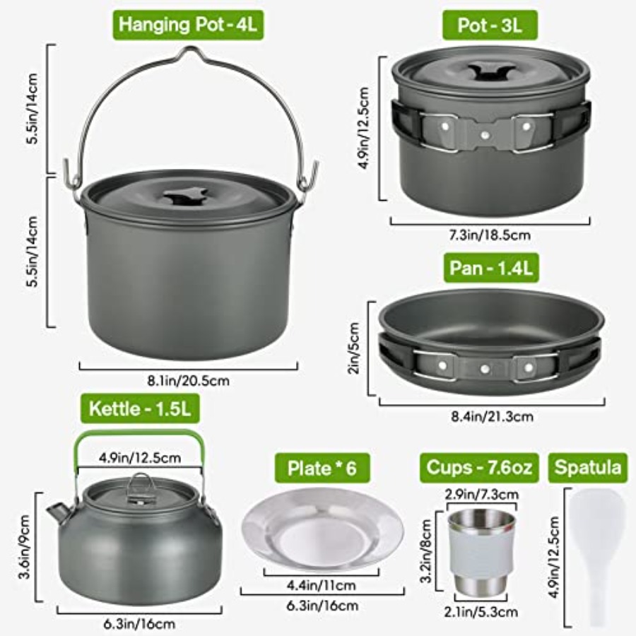 MEETSUN Camping Cookware Set - - Camping Cooking Pan Set review and price