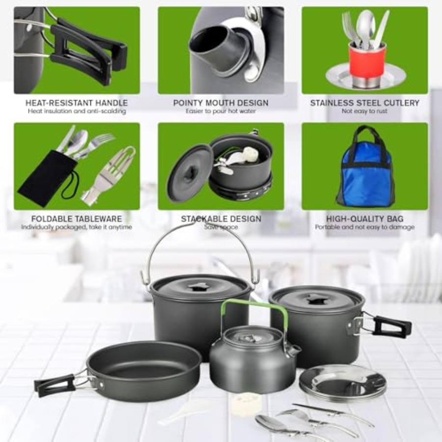 MEETSUN Camping Cookware Set - - Camping Cooking Pan Set review and price