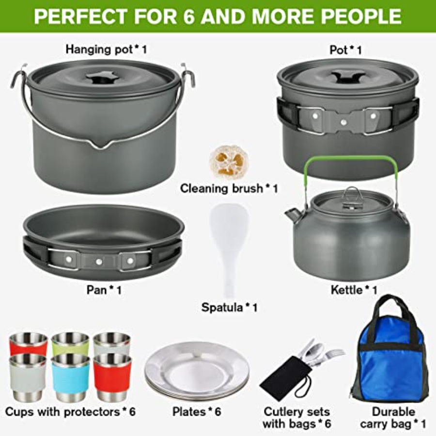 MEETSUN Camping Cookware Set - - Camping Cooking Pan Set review and price