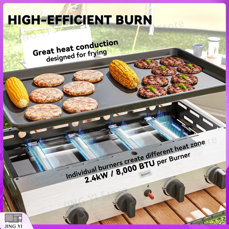 Gas Grill BBQ Grill with Non-S - Camping Cooking Roll review and price