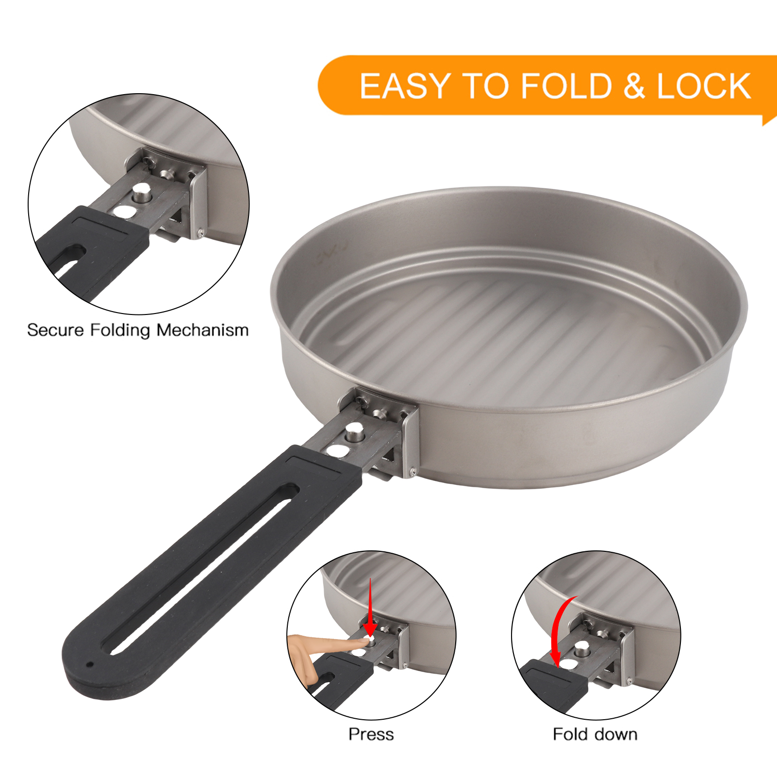Lixada 1100ml Titanium Fry Pan - Camping Cooking Windshield review and price