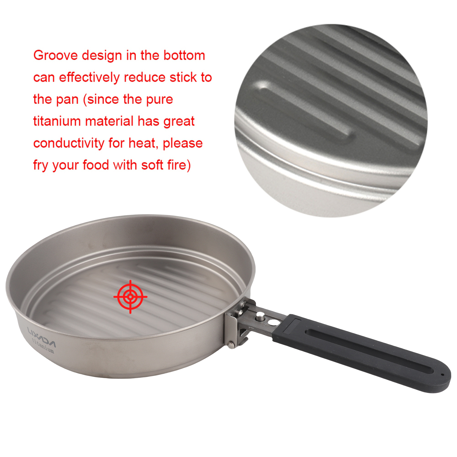 Lixada 1100ml Titanium Fry Pan - Camping Cooking Windshield review and price
