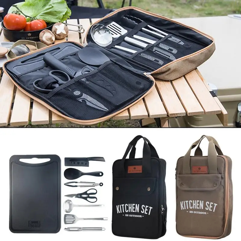 8pcs Camping Kitchen Cookware  - Camping Cooking Roll review and price