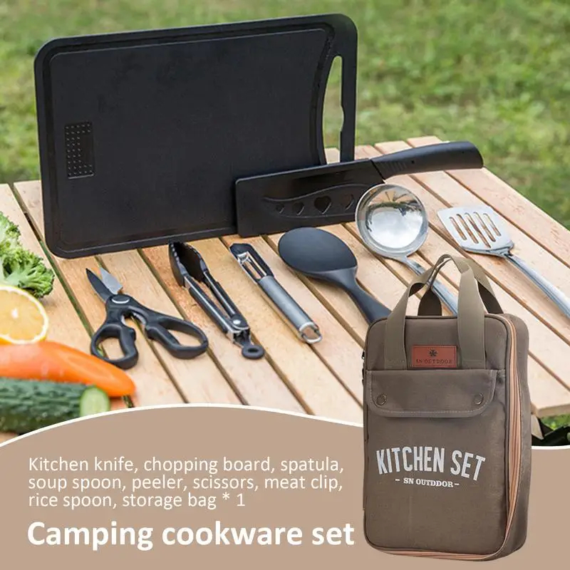 8pcs Camping Kitchen Cookware  - Camping Cooking Roll review and price