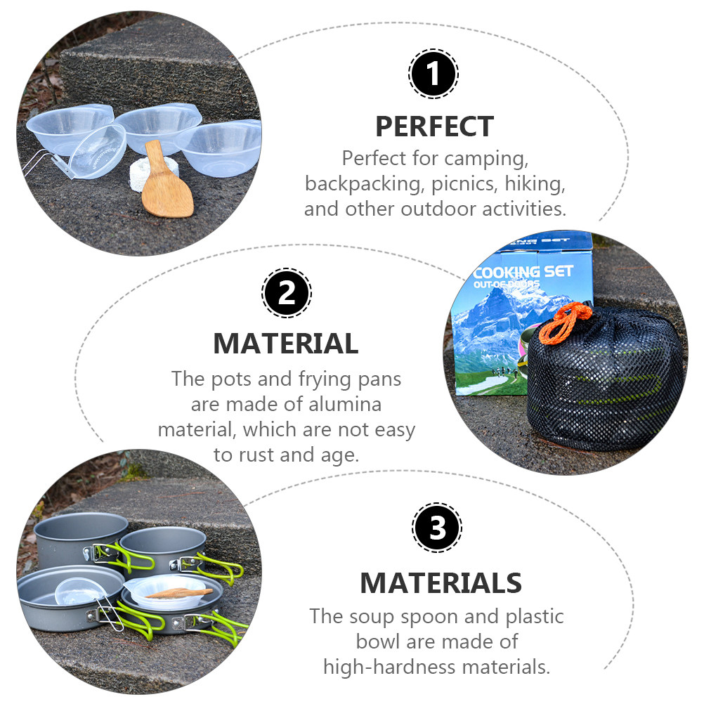 1Set Portable Camping Cookware - Camping Cooking Pan Set review and price