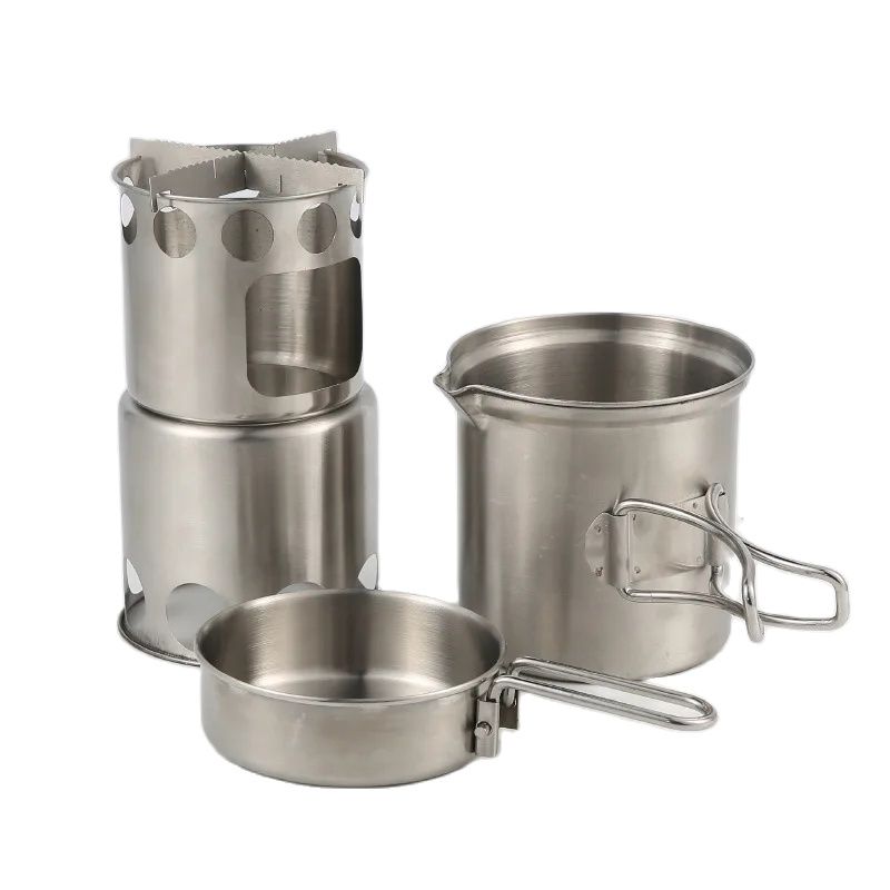 Camping Wood Stove Pot Set Pic - Camping Cooking Windshield review and price