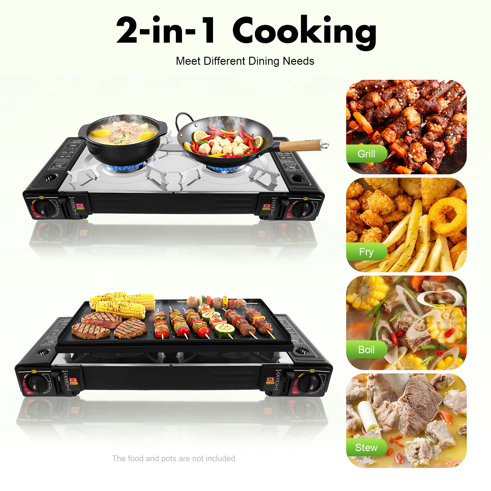 Gas Stove 2 Burner with Baking - Camping Cooking Pots And Pans review and price