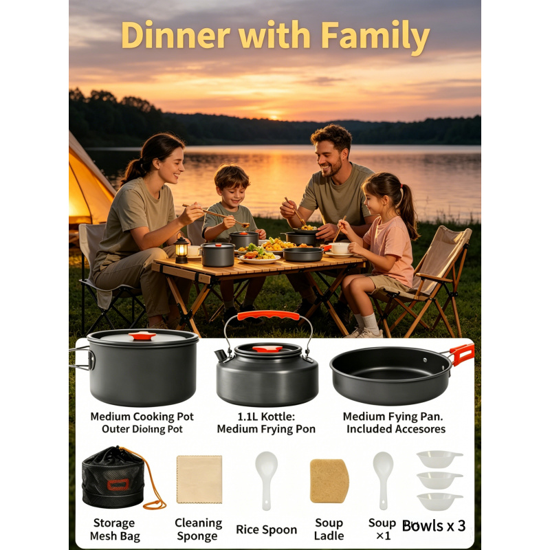 Camping Cookware Set – Outdoor - Camping Cooking Utensil Bag review and price