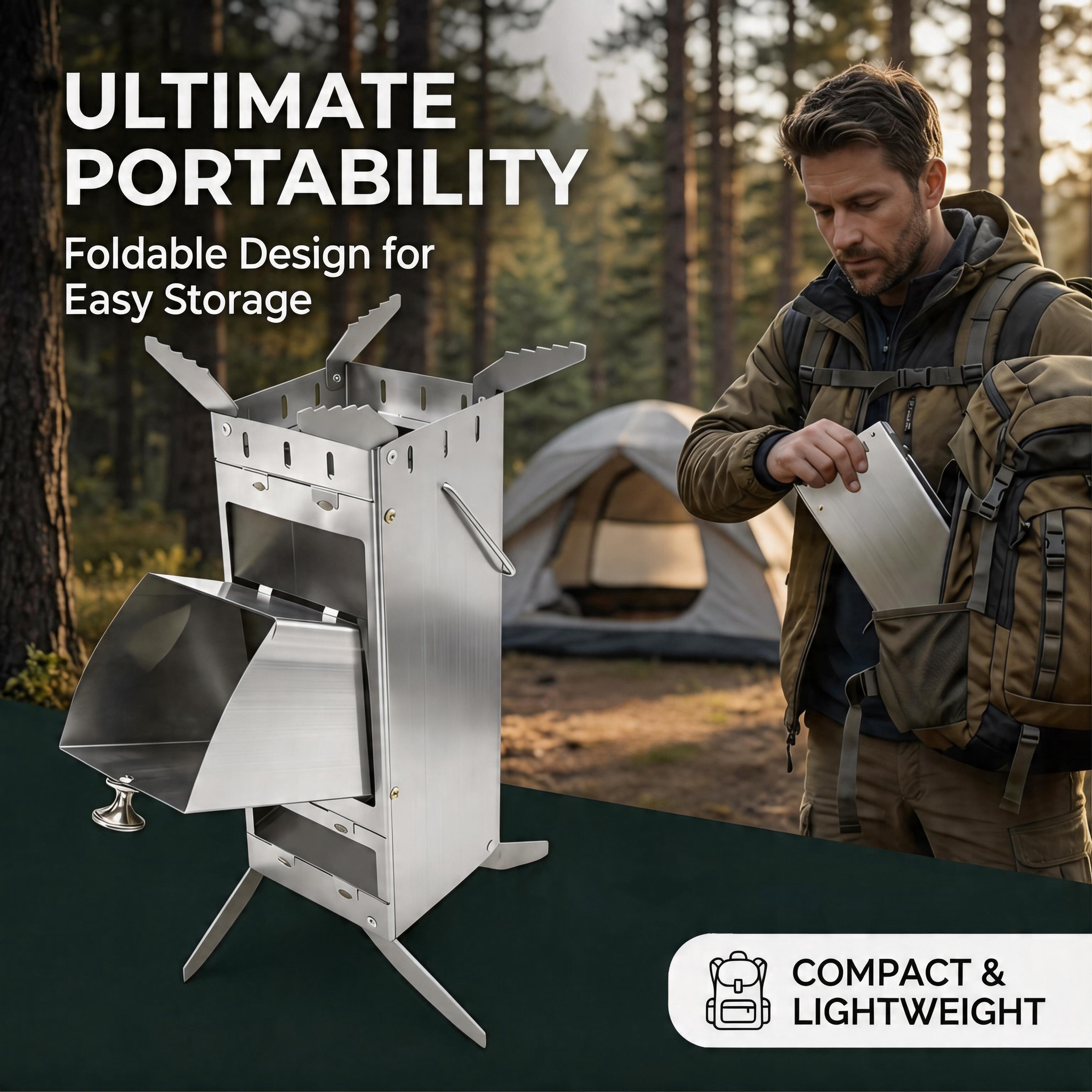 Portable Foldable Rocket Stove - Camping Cooking Gadgets review and price