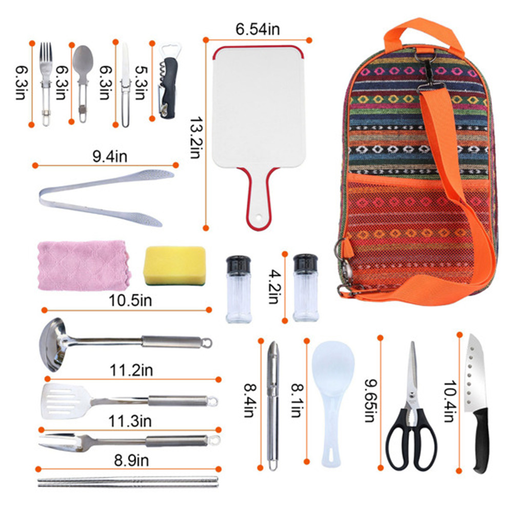 19Pcs Camping Cooking Utensil  - Camping Cooking Equipment Bag review and price