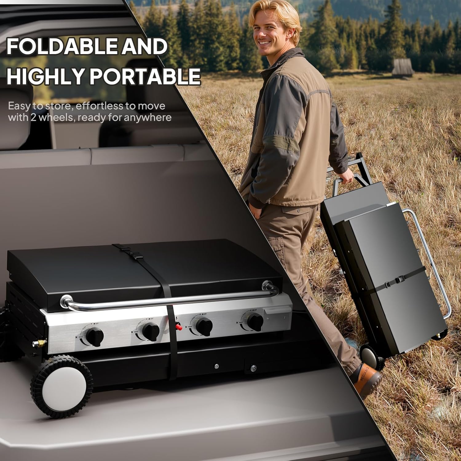 Portable Rolling Flat Top Gas  - Camping Cooking Roll review and price