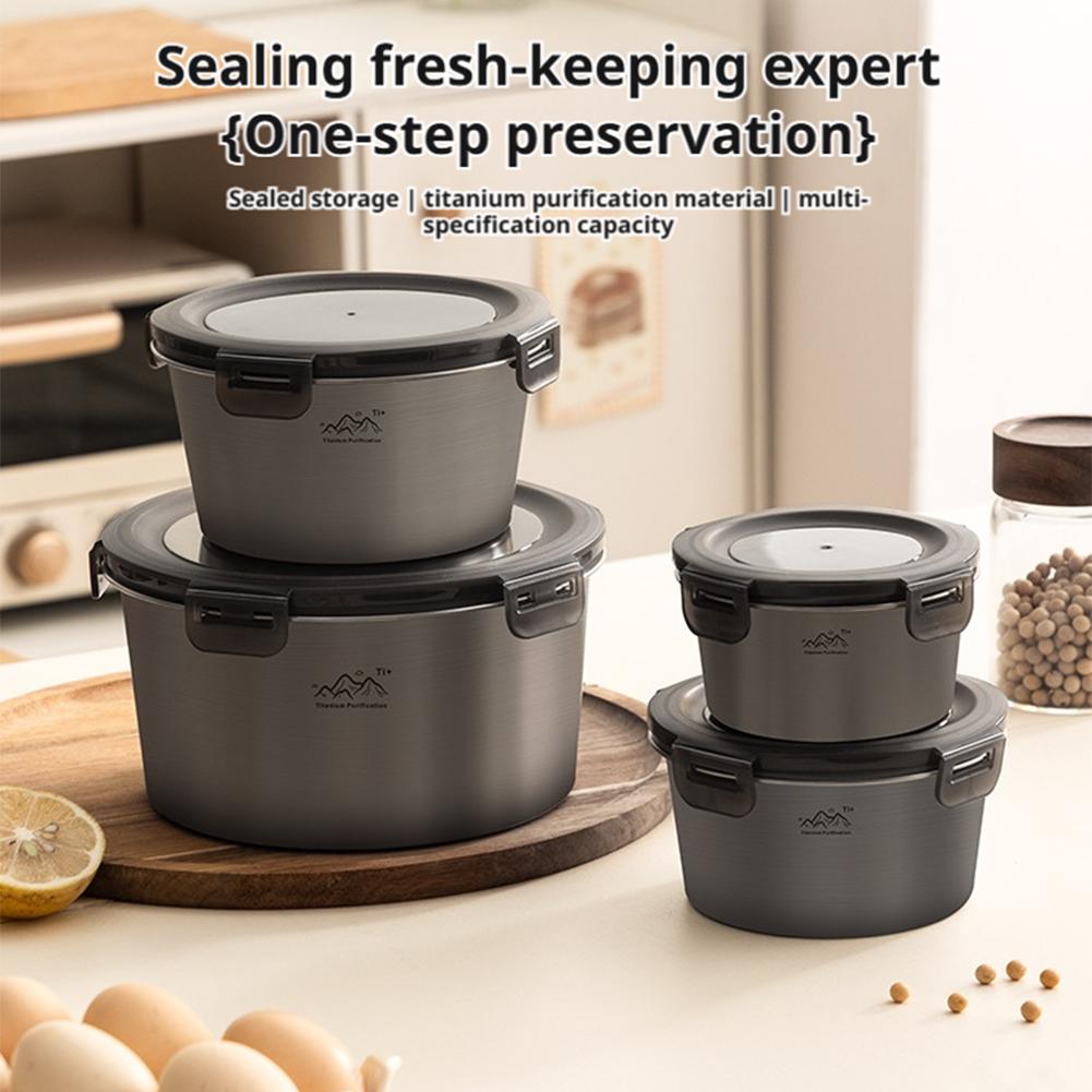 Titanium Round Food Container  - Camping Cooking Food review and price