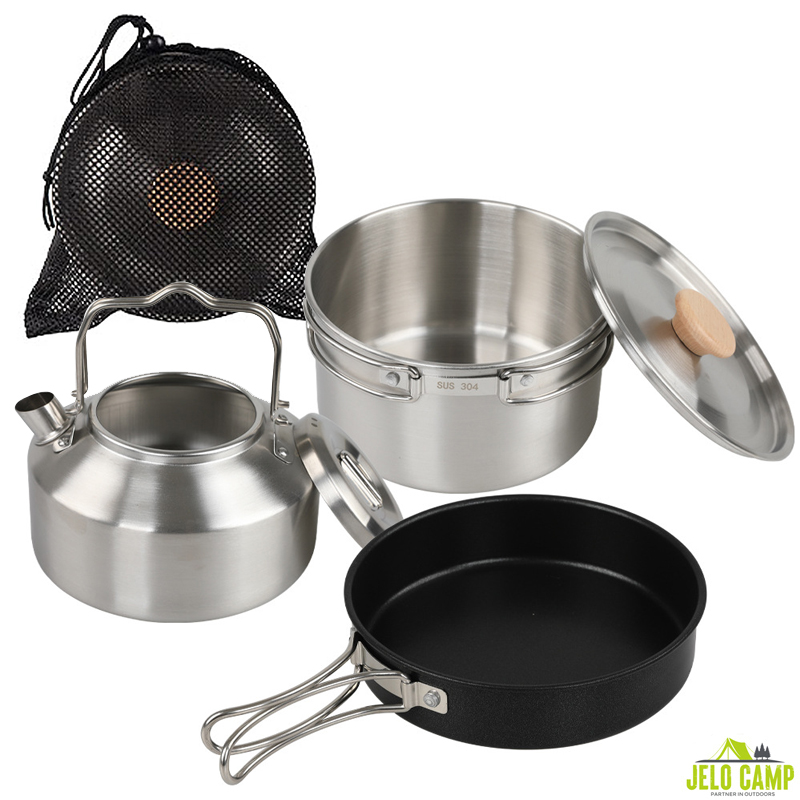 High-Grade 304 Stainless Steel - Camping Cooking Set With Kettle review and price