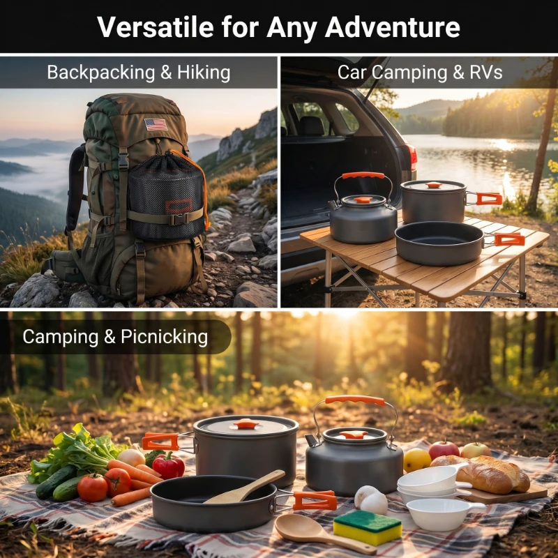 Camping Cookware Set Outdoor P - Camping Cooking Roll review and price