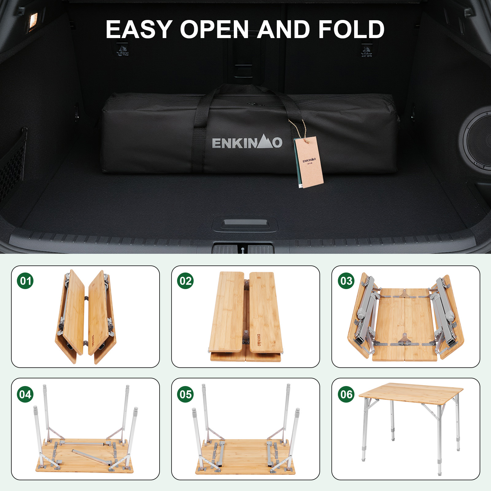 Adjustable Height Bamboo Foldi - Camping Cooking Roll review and price