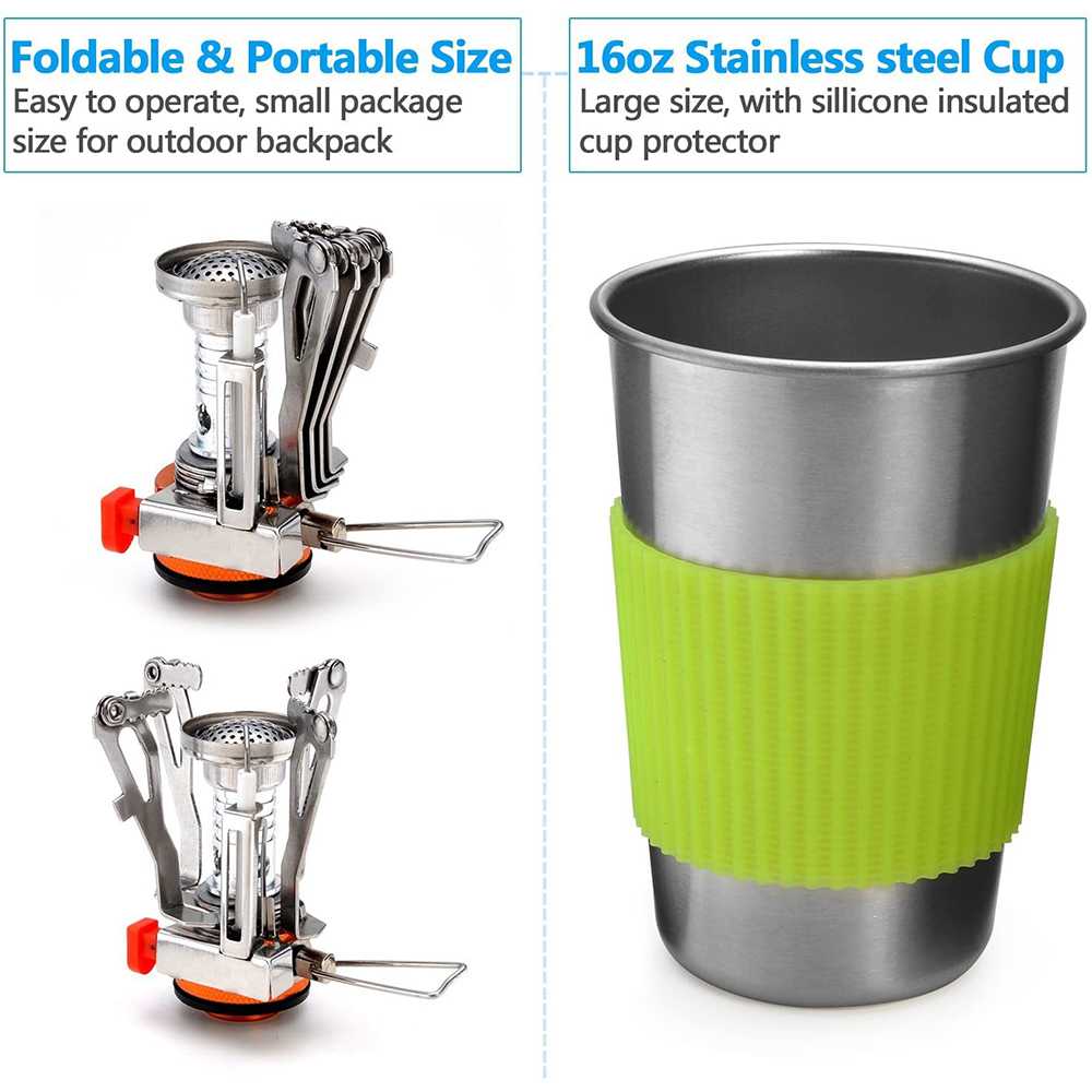 Camping Cookware Kit with Stov - Camping Cooking Full Set review and price