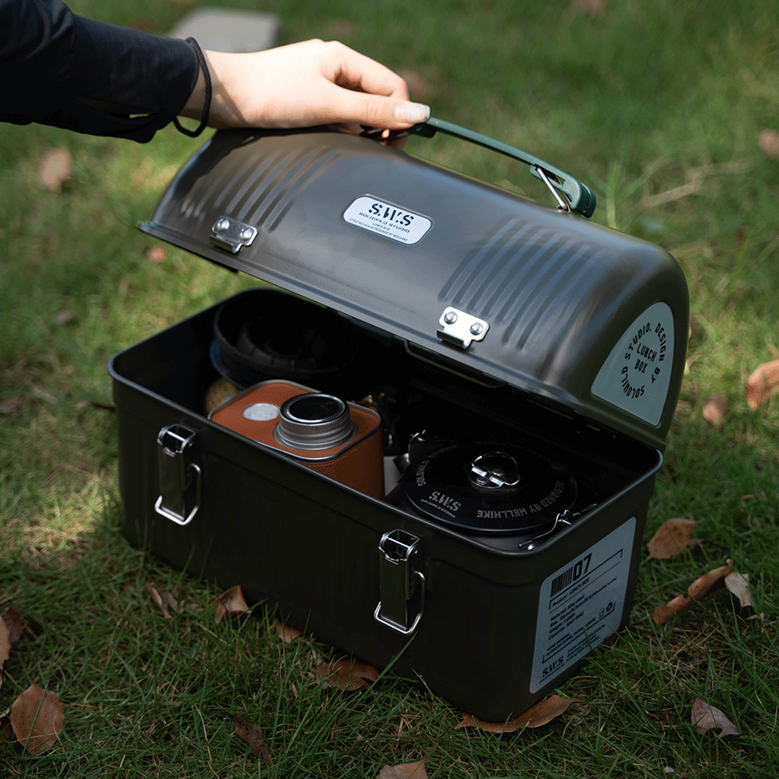 9.5L Vintage Metal Lunch Box w - Camping Cooking Food review and price