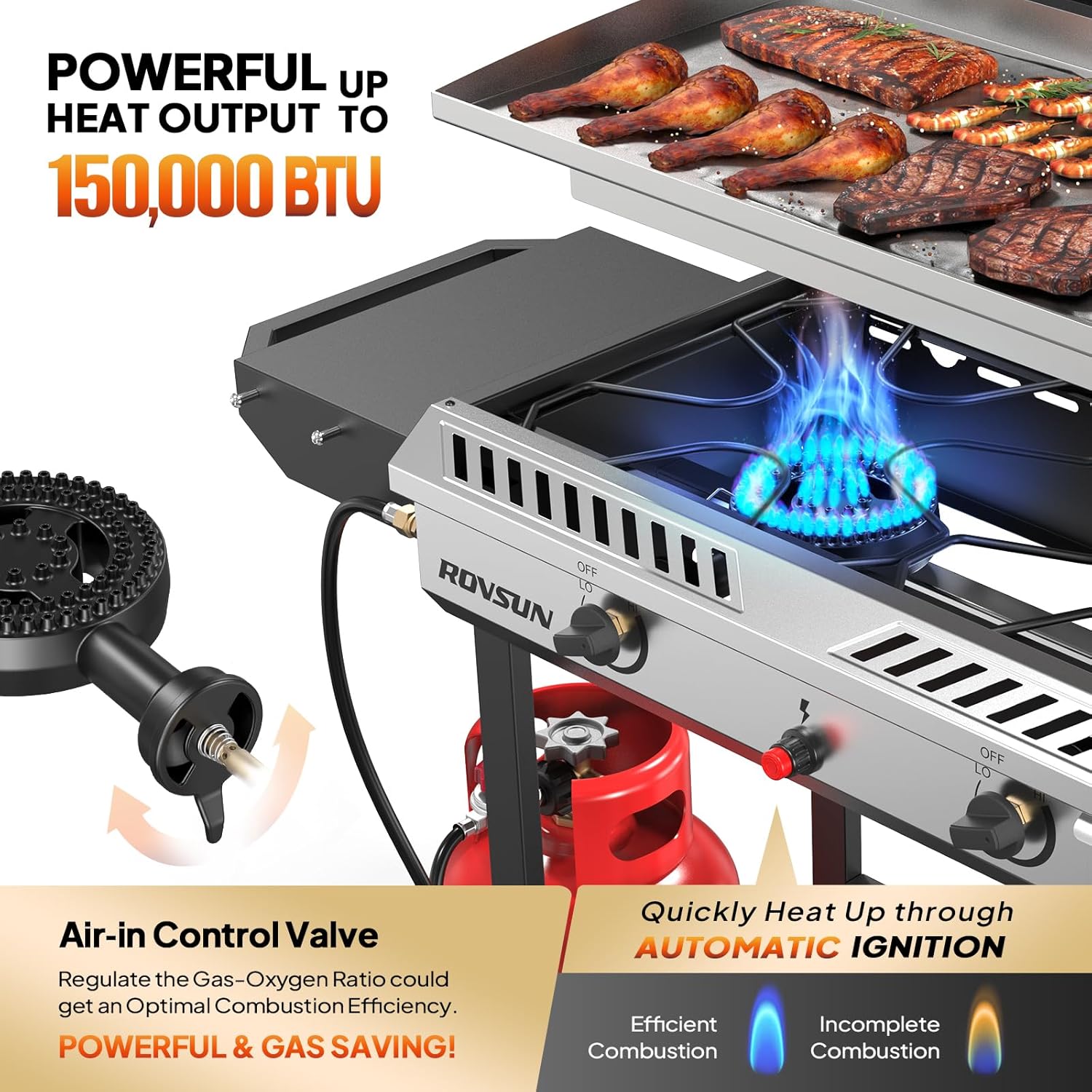 150,000 BTU 2-Burner Propane G - Camping Cooking Roll review and price